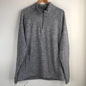 John Bartlett heather gray mock neck pullover sweater